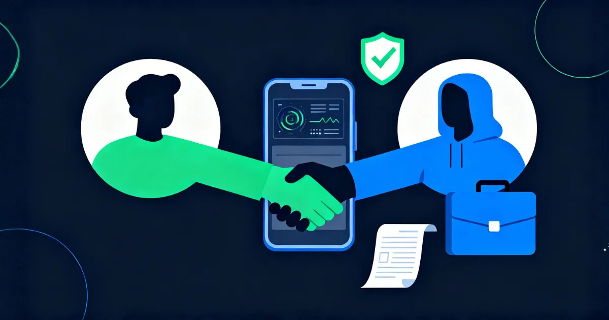 Professional phone monitoring consultation with trust verification badge — cell phone hackers for hire