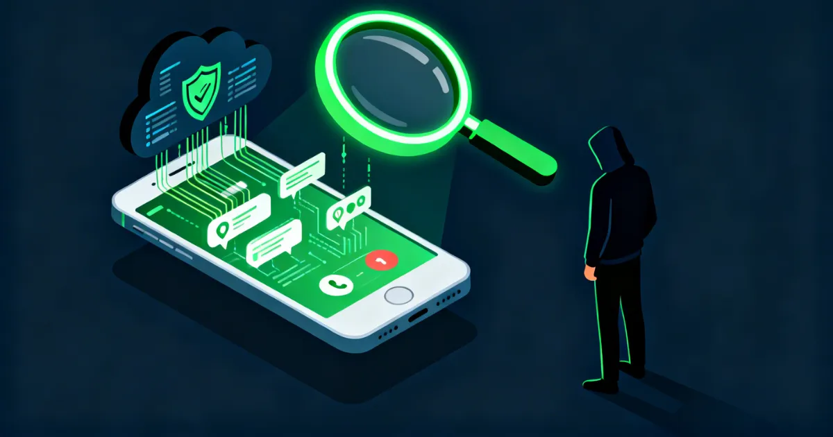 Phone monitoring dashboard showing call logs, messages, and GPS tracking — hire a phone hacker guide